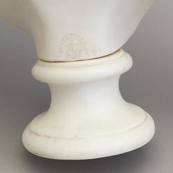 FOUR PARIAN BUSTS AND A FIGURE, Gustafsberg ca 1900.