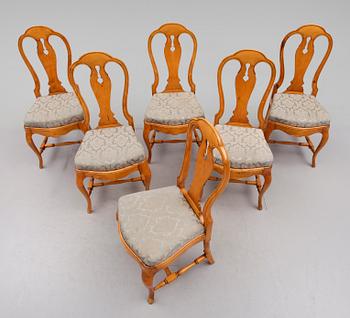 STOLAR, 6 st, rokokostil, 1900-talets första hälft.