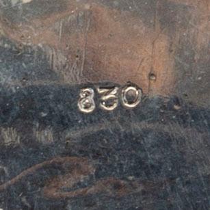 A silver bowl, undistinct mark, silver 830.