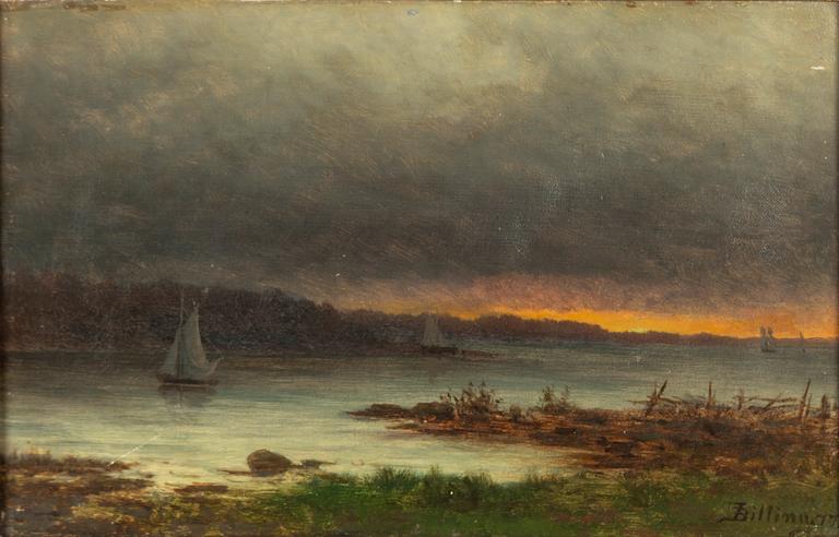 Theodor Billing, "Höstkväll vid havskusten (Stockholms skärgård)".