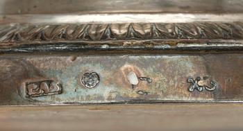 LJUSSTAKAR, ett par, silver, Petter Adolf Sjöberg, Stockholm 1828. Empire.