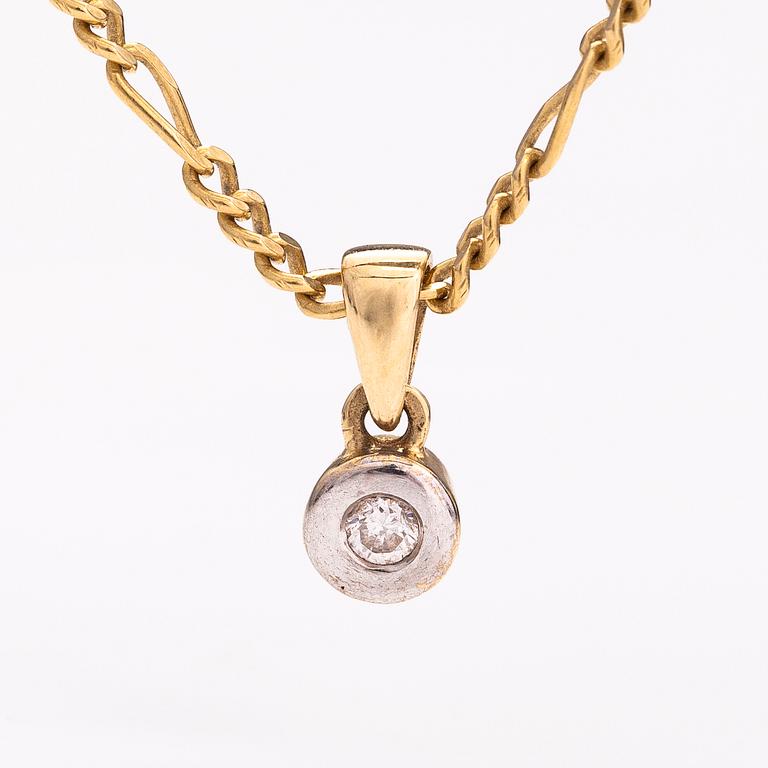 HALSBAND, 18K guld, diamant ca 0.11 ct.