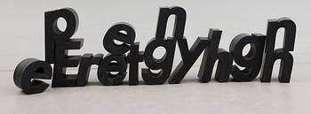 SKYLTBOKSTÄVER, 14 st, plåt, 1900-talets andra hälft.