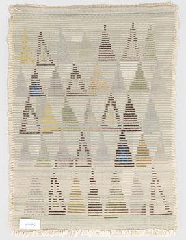 Maija Kolsi-Mäkelä, A Finnish long pile Ryijy Rug, for Helmi Vuorelma. Circa 120 x 90 cm.