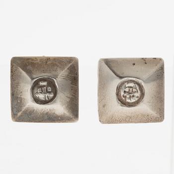 Lars Arby, four pairs of earrings, silver, Gothenburg including 1963 and 1969.