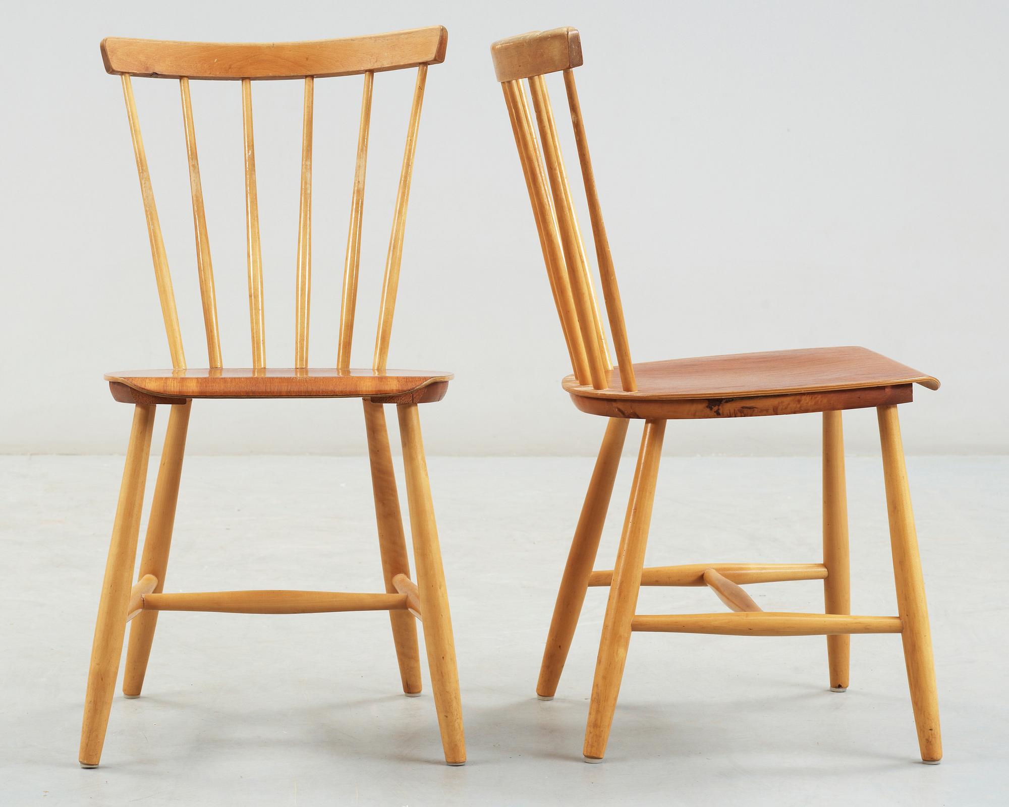 STOLAR, 4 st, "Haga 210", Sven Erik Fryklund, Hagafors Stolfabrik AB, omkring 1950.