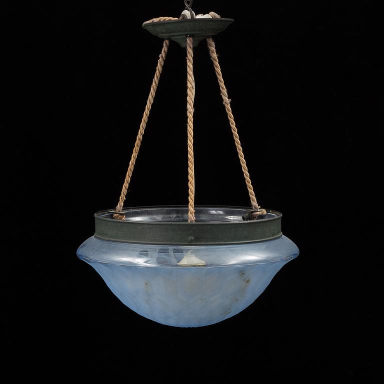 A 1920s / 30s Swedish Grace ceiling light, probably from Orrefors.