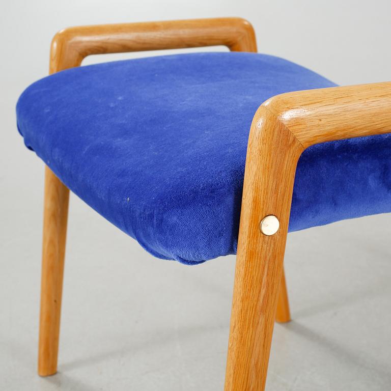 A lounge chair with foot stool by Alf Svensson, second half of the 20th century.