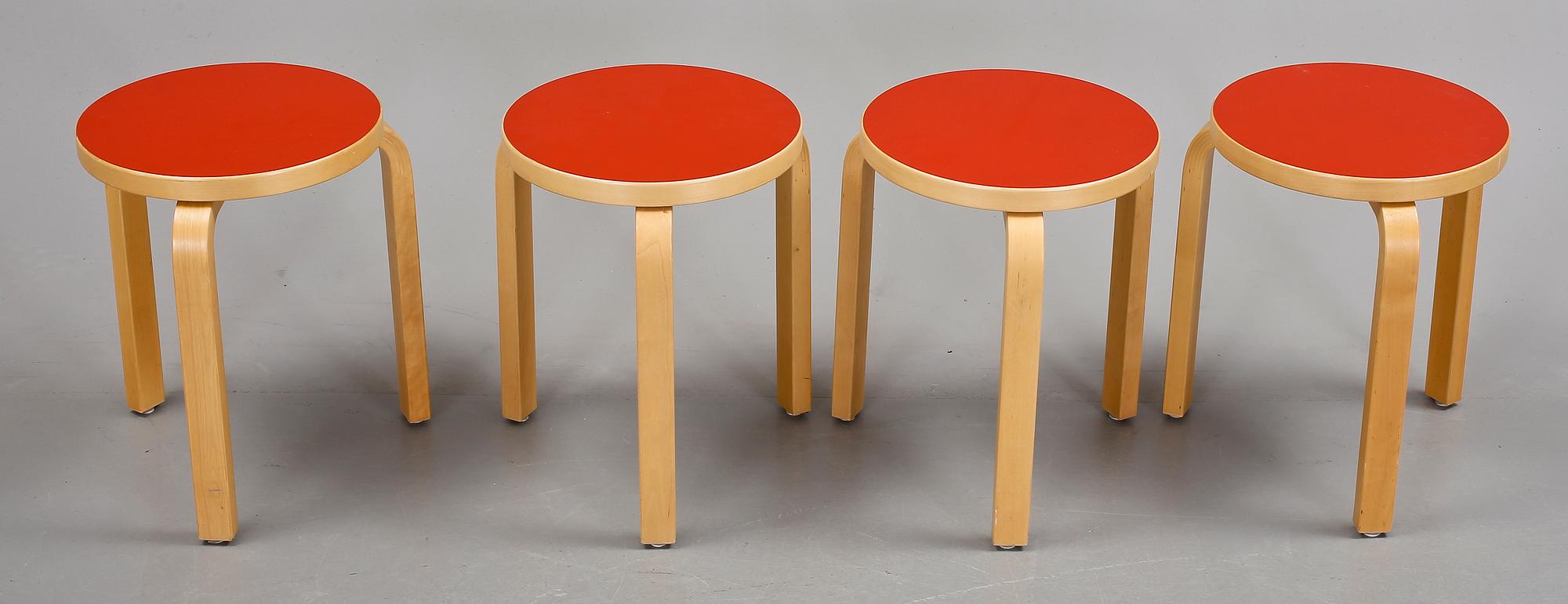PALLAR, 4 st, modell "60", Alvar Aalto, Artek.