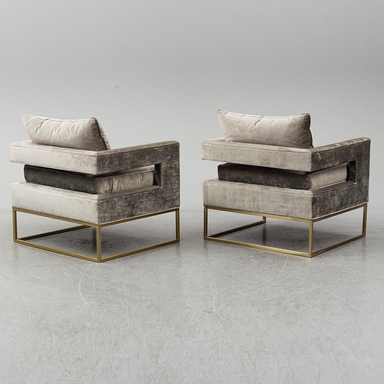 A pair of One Kings Lane arm chairs, 21st Century.