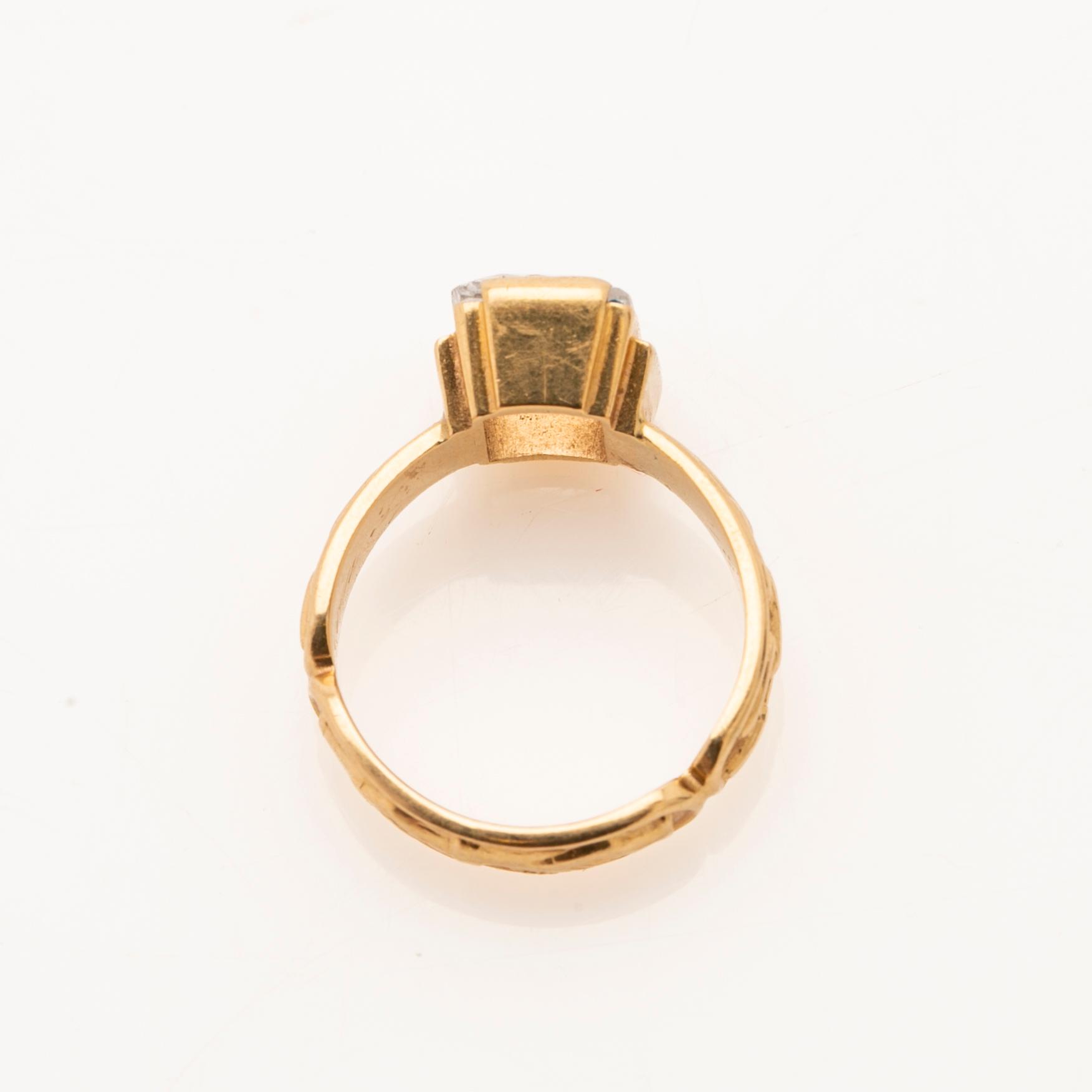 Ring, 18K guld, G. Dahlgren & Co, Malmö, 1900-talets andra hälft.