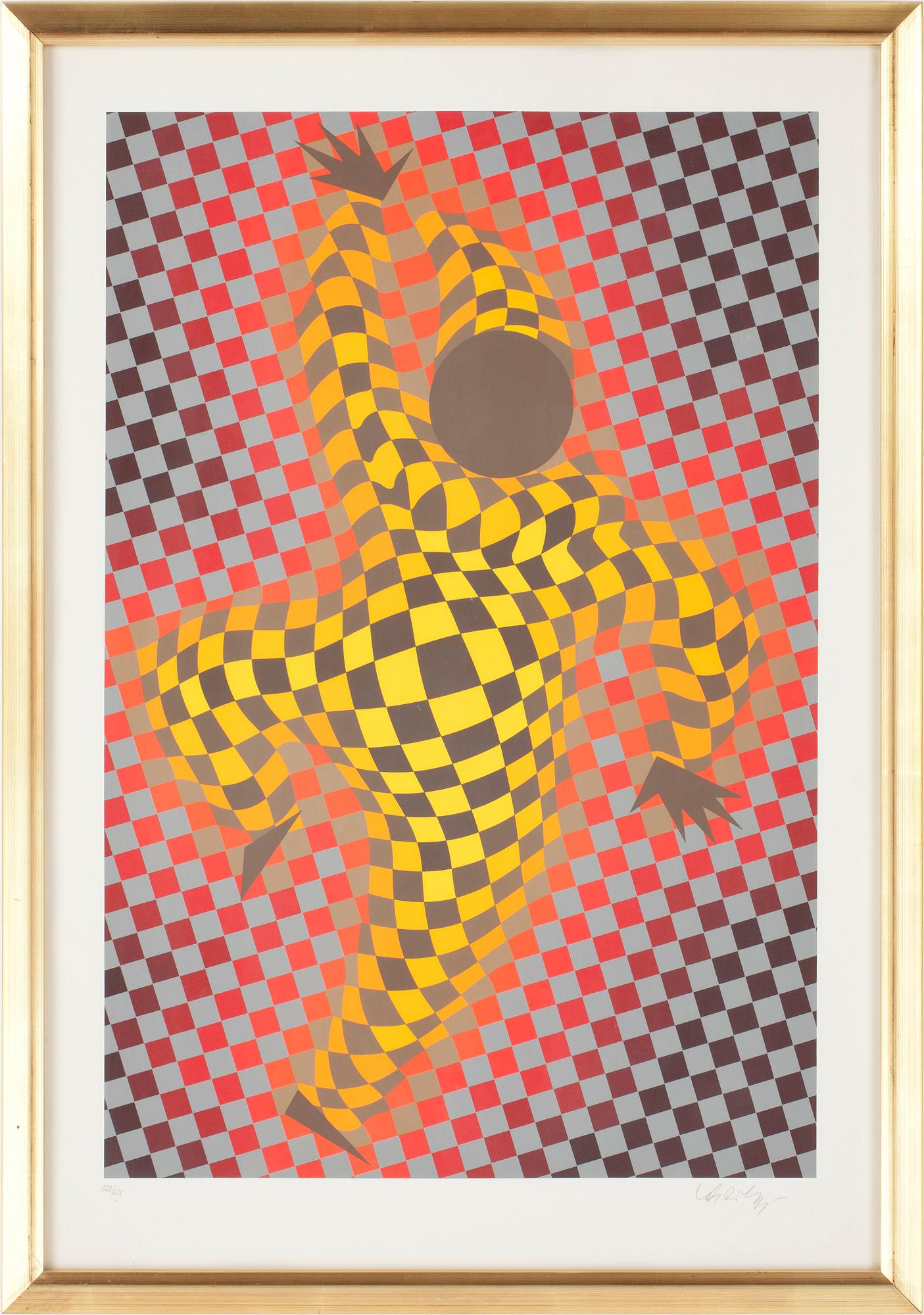 VICTOR VASARELY,  färglitografi, signerad och numrerad 228/275.