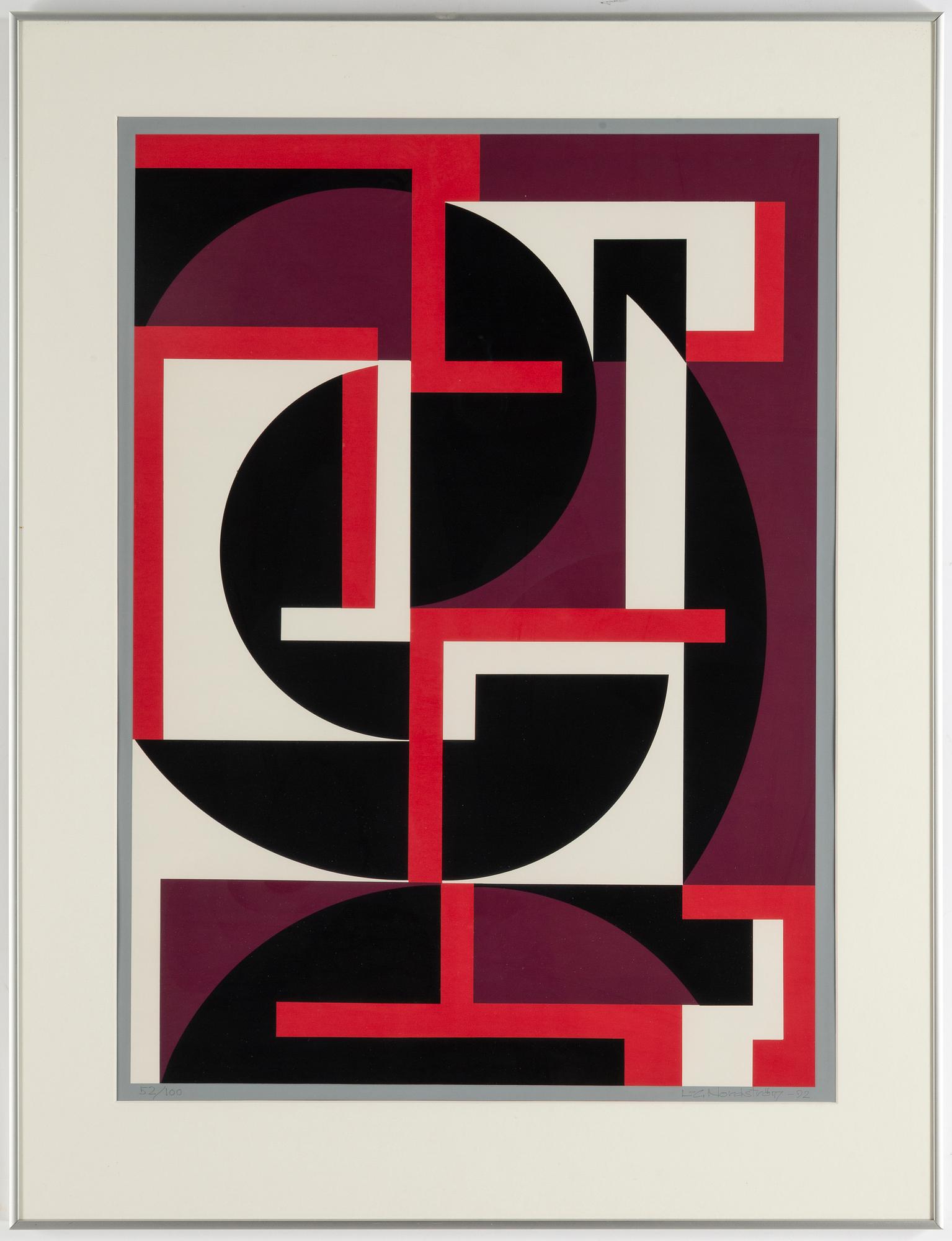 Lars-Gunnar Nordström, färgserigrafi, 1992, signerad 52/100.