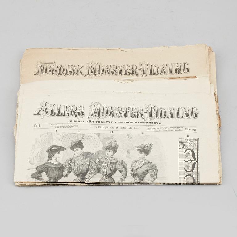 ALLERS MÖNSTERTIDNING samt NORDISK MÖNSTERTIDNING, 13 st. 1800-talets slut, samt 1900-talets början.