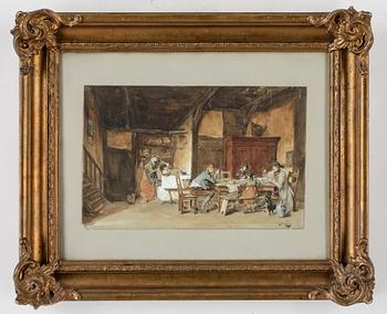 AUGUST JERNBERG, gouache på papper, signerad.