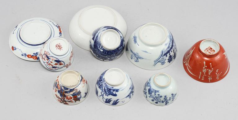 SKÅLAR, 7 st, porslin, Kina, 1700-1900-tal.