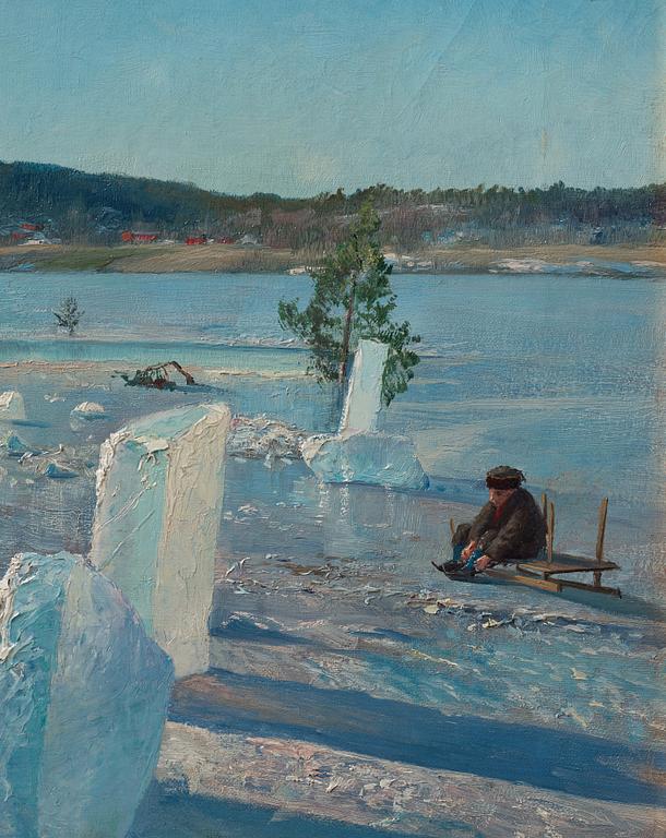 Anshelm Schultzberg, Winter day on the ice.
