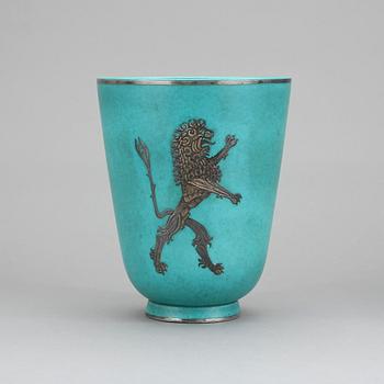 VAS, stengods, "Argenta", Wilhelm Kåge, Gustavsberg, 1950-60-tal.