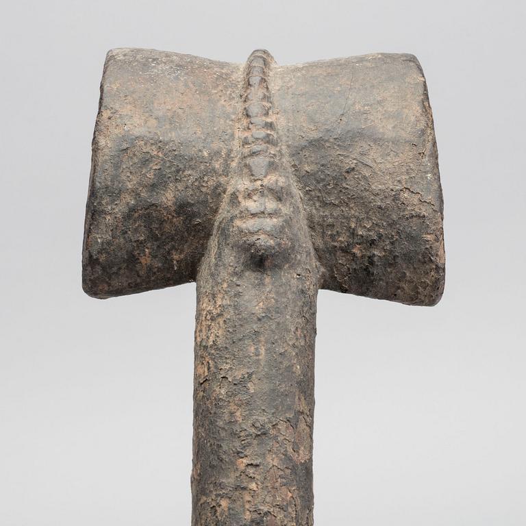 A YORUBA SHANGO STAFF, wood.
A Yoruba Shango staff, Nigeria.