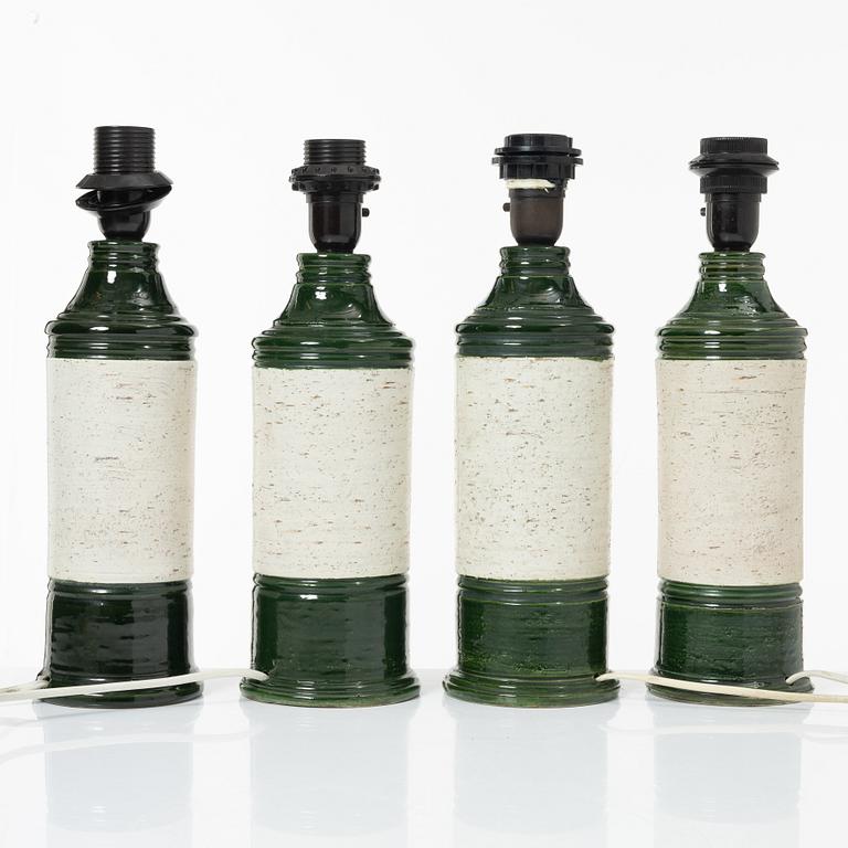 Bordslampor, 4 st, Bitossi för Bergboms, 1900-talets andra hälft.