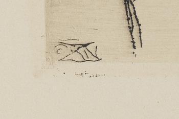 Anders Zorn, etching, 1919, signed in pencil.