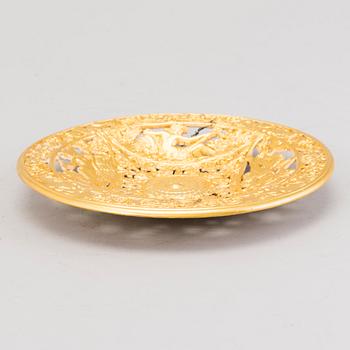 PLATE, gilt and painted iron, Kasli, Russia 1906?.