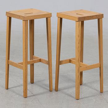 Bar stools, a pair, Tre Sekel, 2010s.