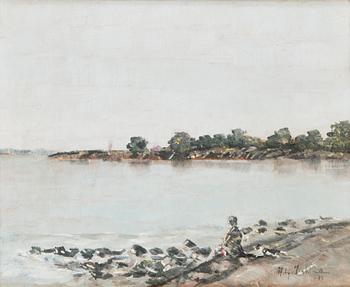 Helge Dahlman, olja på pannå, signerad och daterad -77.