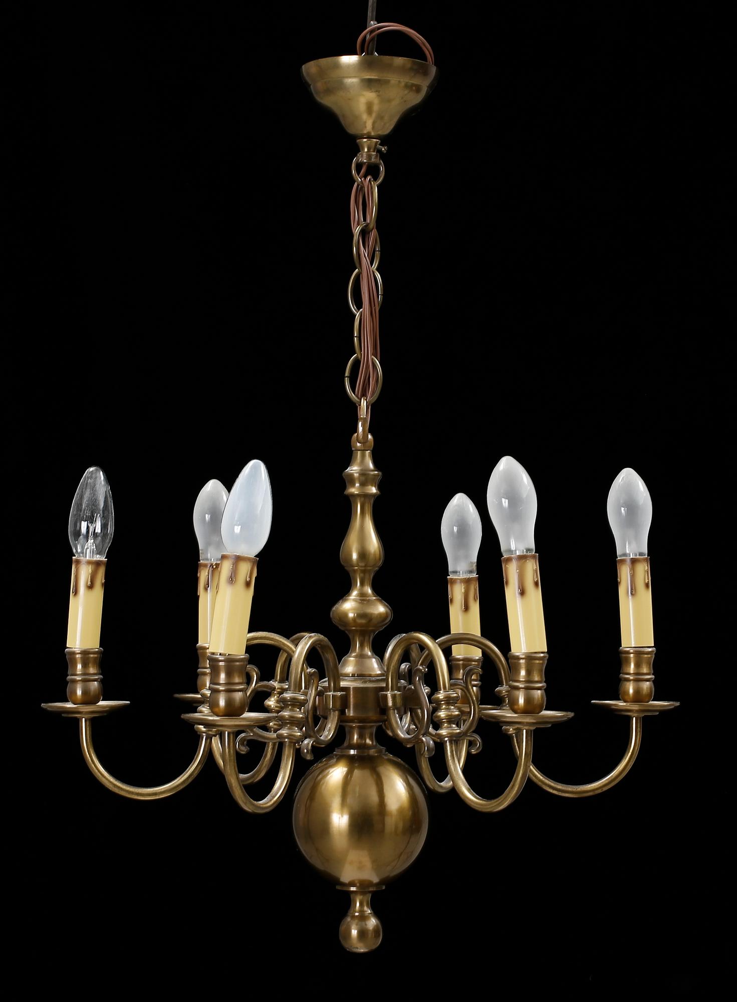LJUSKRONOR, mässing, Barockstil.