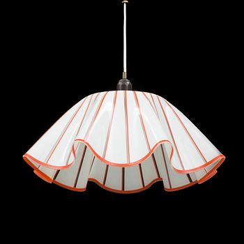A 1950s glass ceiling light.