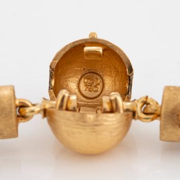 OLE LYNGGAARD, collier i silver med kullås i 18K guld.