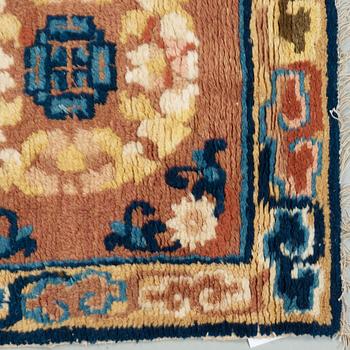 MEDITATION RUG. Antique Ningxia. 165 x 59 cm. China late Qing dynasty.