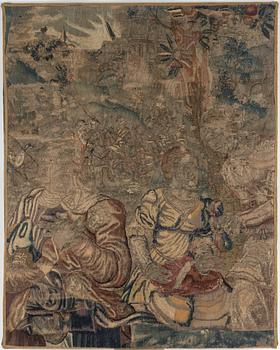 A TAPESTRY FRAGMENT, tapestry weave, ca 147 x 115 cm, 17th-18th century.