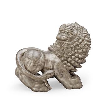 430. An Anna Petrus pewter sculpture of a lion, Svenskt Tenn, Stockholm 1920's-30's.