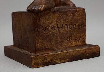 DAVID WRETLING, skulptur, brons, sign o numr 9/15.