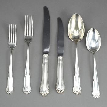 BESTICK, silver 24 delar,  "Drottning Viktoria", bland annat GAB, Stockholm, 1963. Vikt ca 765g.