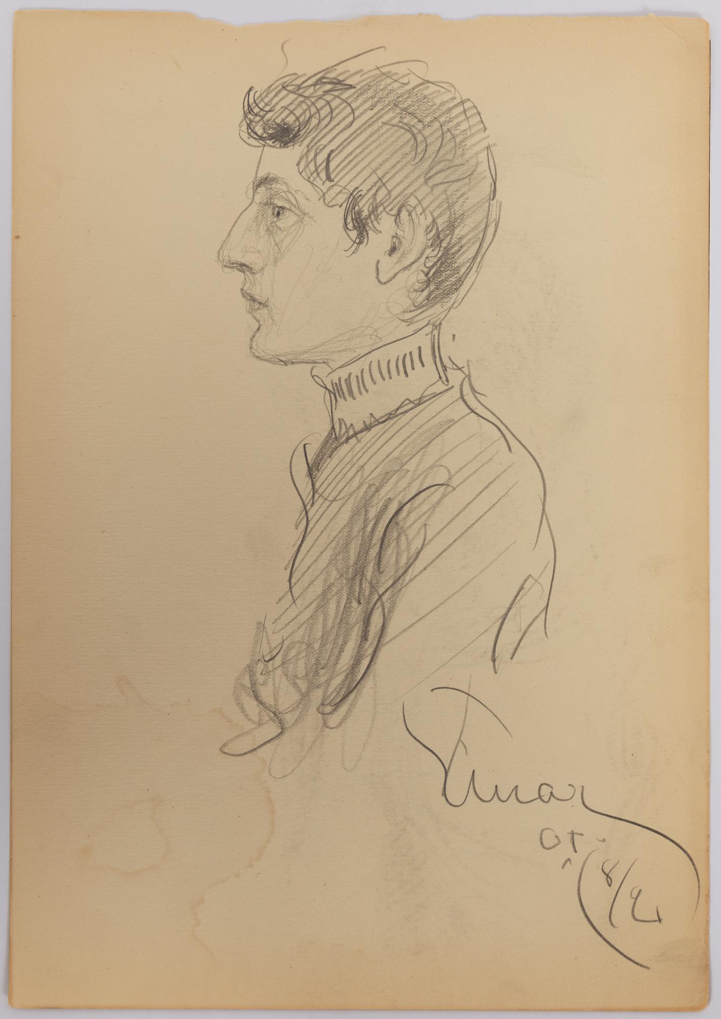 Einar Jolin, Stående samekvinna, Elegant dam i profil a tergo.