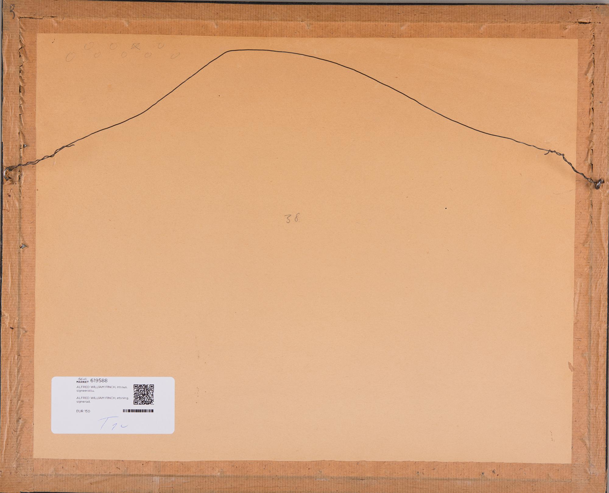 ALFRED WILLIAM FINCH, etsning, signerad.