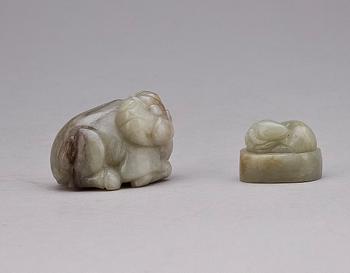 FIGURINER, 2st, jade, Kina, nutida tillverkning.