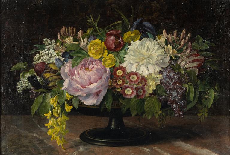 Okänd konstnär, 1800-tal, Blomsterstillen.