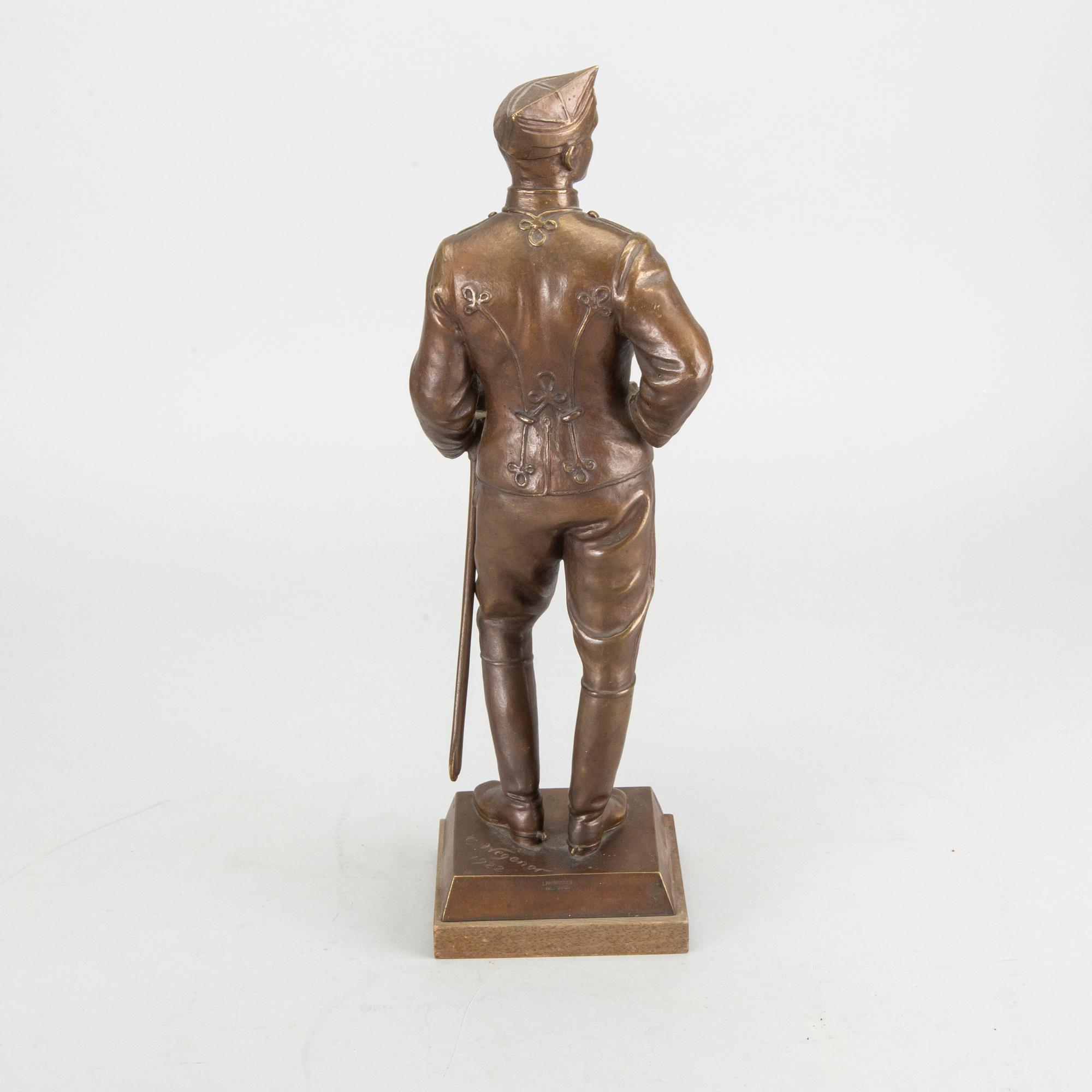 CARL WEGENER, skulptur, brons, daterad och signerad 1922.