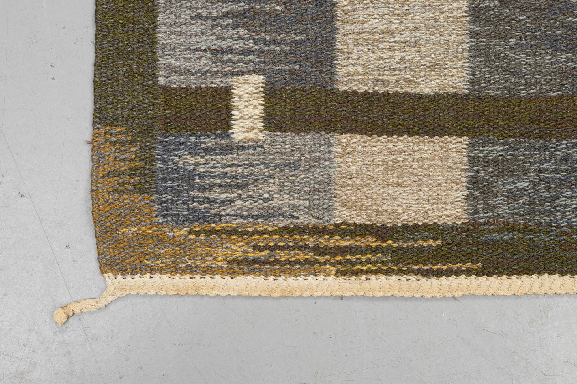 Margareta Grandin-Nettles, a carpet, flat weave, ca 249 x 167 cm, signed GLH MG.