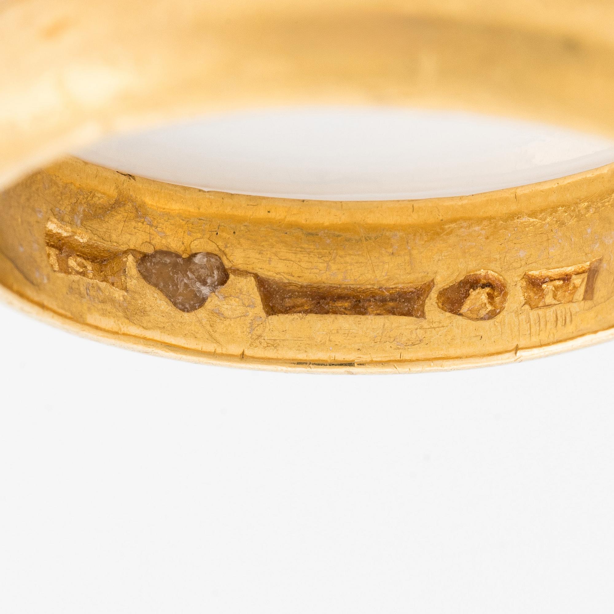 Ring, 23K guld, slät.