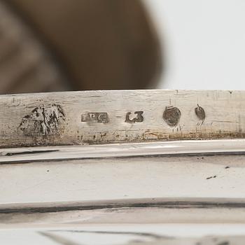 Johan Petter Grönvall, sockerskrin, silver, Stockholm, sannolikt kring 1820. Empir.