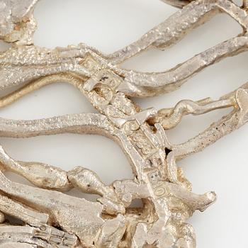 Lars Arby, three neck rings with pendants, silver, Gothenburg including 1977, 1978, and 1982.