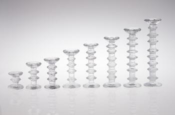 TIMO SARPANEVA, LJUSSTAKAR,  8 ST. "Festivo". Fem st. signerade TS. Iittala.