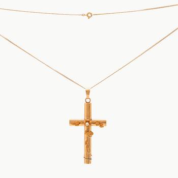 An 18K gold necklace with a seed pearl, Guldvaruaktiebolaget G. Dahlgren & Co 1894.