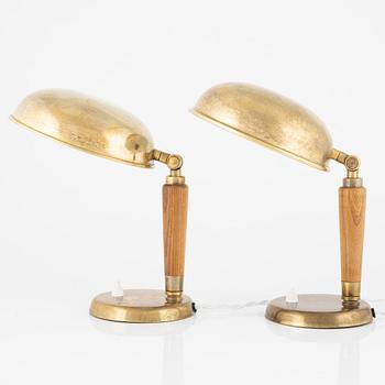 Einar Bäckström, a pair of table lamps, model "4119", Sweden 1940s.