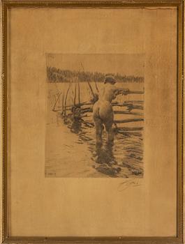 ANDERS ZORN, etsning, 1913, signerad med blyerts.