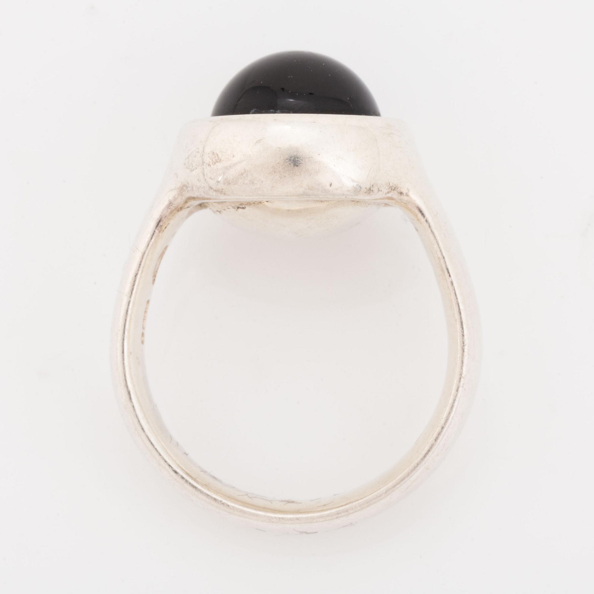 Georg Jensen, Regitze Overgaard, ring, silver och svart sten.